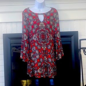 Retro 60s style tunic dress. Medallion print.  size small.